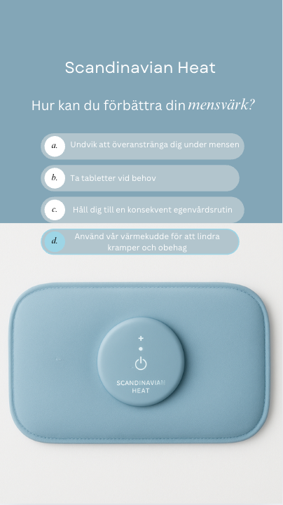 Uppvärmd värmekudde för mensvärk